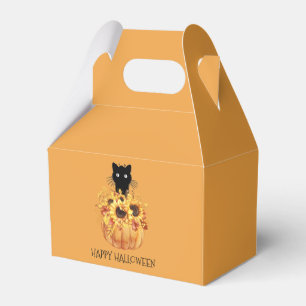 Halloween Pumpkin Black Cat Favour Box