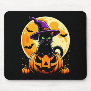 Halloween Pumpkin Black Cat Performance Mouse Mat