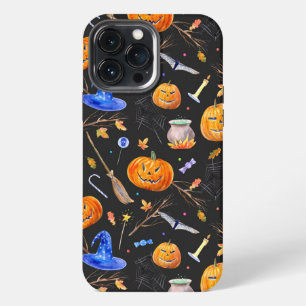 Halloween Pumpkin Blue Witch Hat iPhone Case Mate