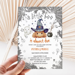 Halloween Pumpkin Boo Baby Shower Invitation