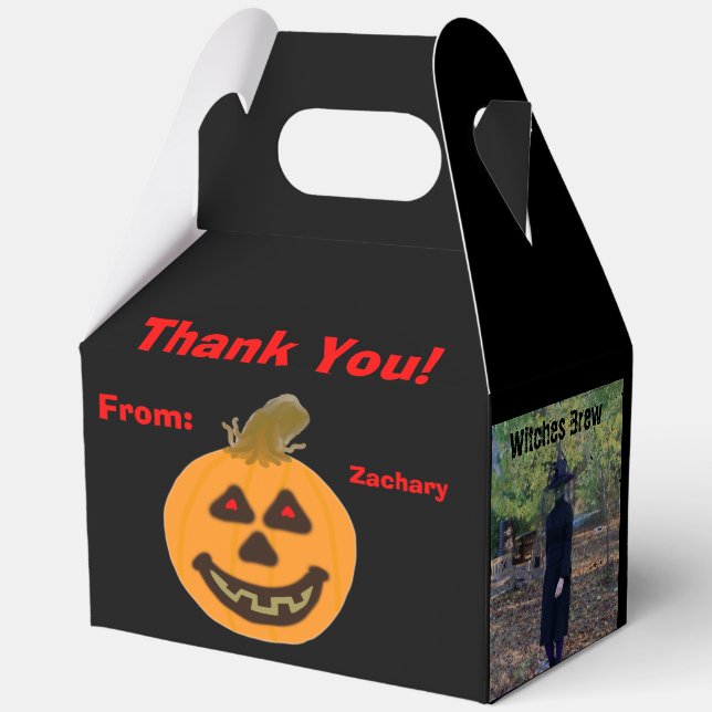 Halloween Pumpkin Boo Ghosts Witches Brew Favour Box (Back)