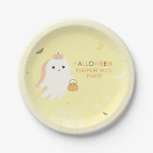 Halloween Pumpkin Boo Party Paper Plate