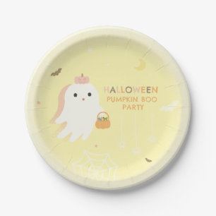 Halloween Pumpkin Boo Party Paper Plate