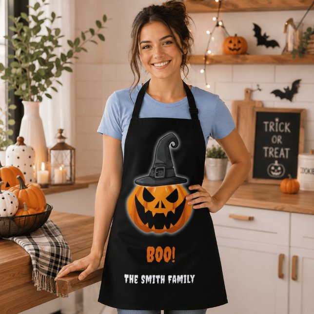 Halloween Pumpkin “BOO!” – Personalised Name Apron (Creator Uploaded)