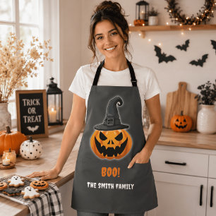 Halloween Pumpkin “BOO!” – Personalised Name Apron