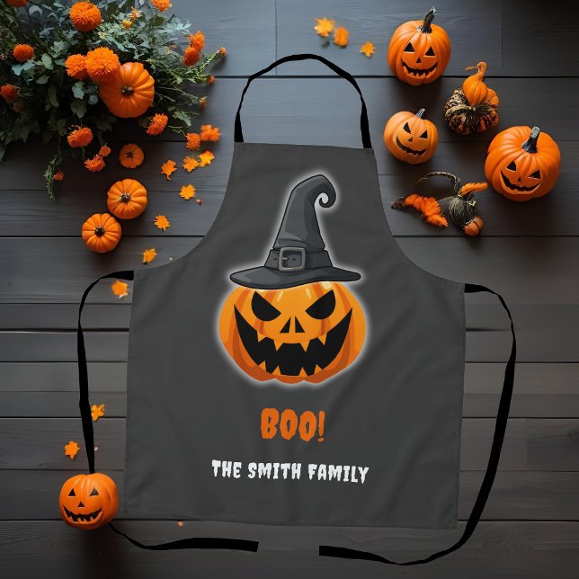 Halloween Pumpkin “BOO!” – Personalised Name Apron (Creator Uploaded)