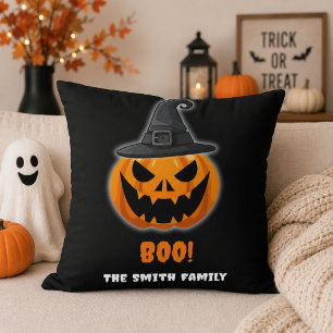 Halloween Pumpkin “BOO!” – Personalised Name Cushion