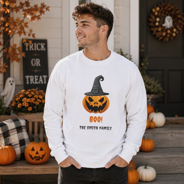 Halloween Pumpkin “BOO!” – Personalised Name Sweatshirt (Creator Uploaded)