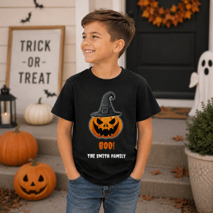 Halloween Pumpkin “BOO!” – Personalised Name T-Shirt