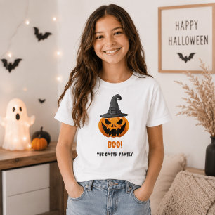Halloween Pumpkin “BOO!” – Personalised Name T-Shirt