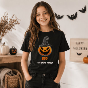 Halloween Pumpkin “BOO!” – Personalised Name T-Shirt