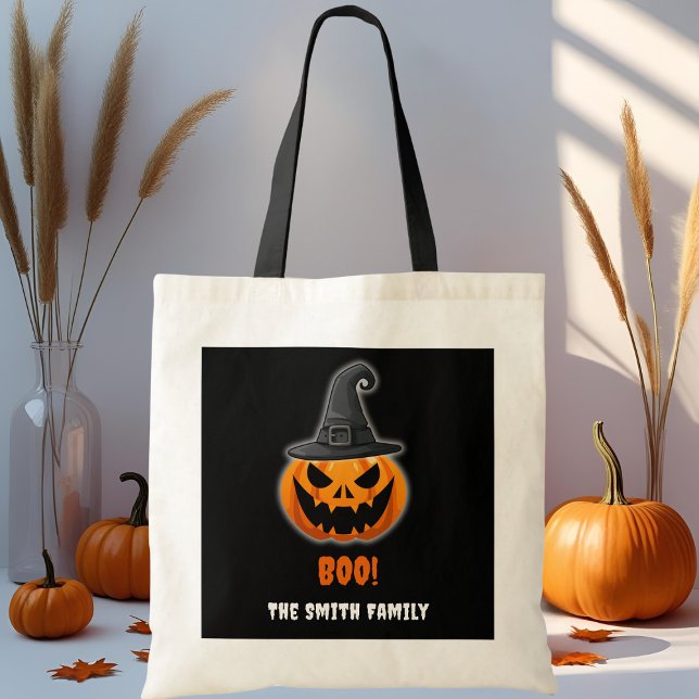 Halloween Pumpkin “BOO!” – Personalised Name Tote Bag (Creator Uploaded)
