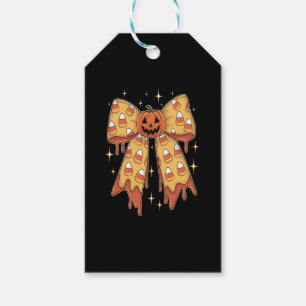 Halloween Pumpkin Bow Candy Corn Gift Tags