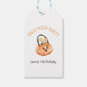 Halloween Pumpkin Bucket Gift Tags