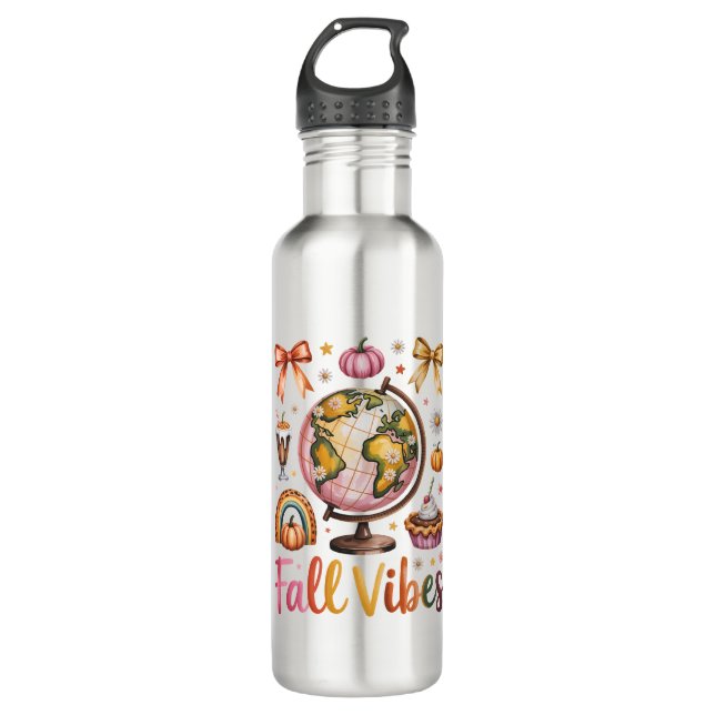 Halloween Pumpkin Camping Trip 710 Ml Water Bottle (Front)