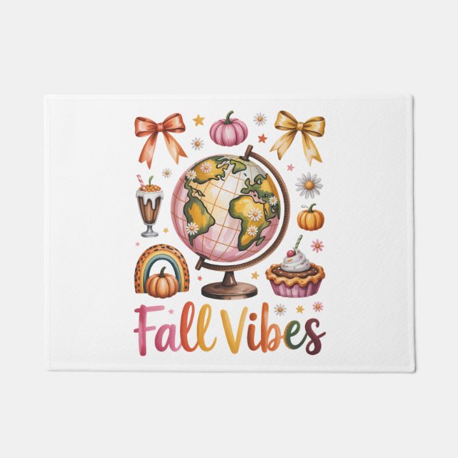 Halloween Pumpkin Camping Trip Doormat (Front)