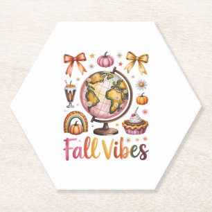 Halloween Pumpkin Camping Trip Paper Coaster