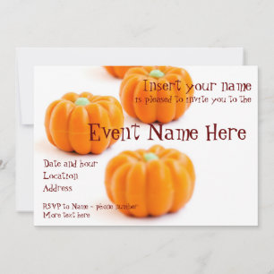 Halloween pumpkin candy invitation