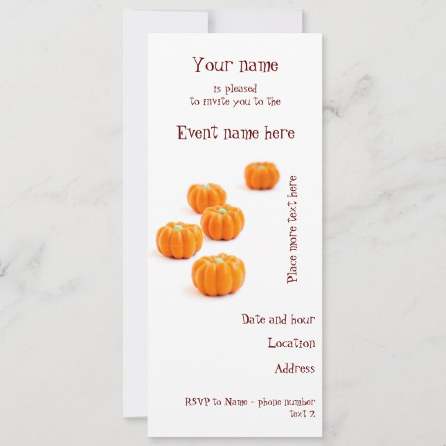 Halloween pumpkin candy invitation (Front)