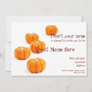 Halloween pumpkin candy invitation