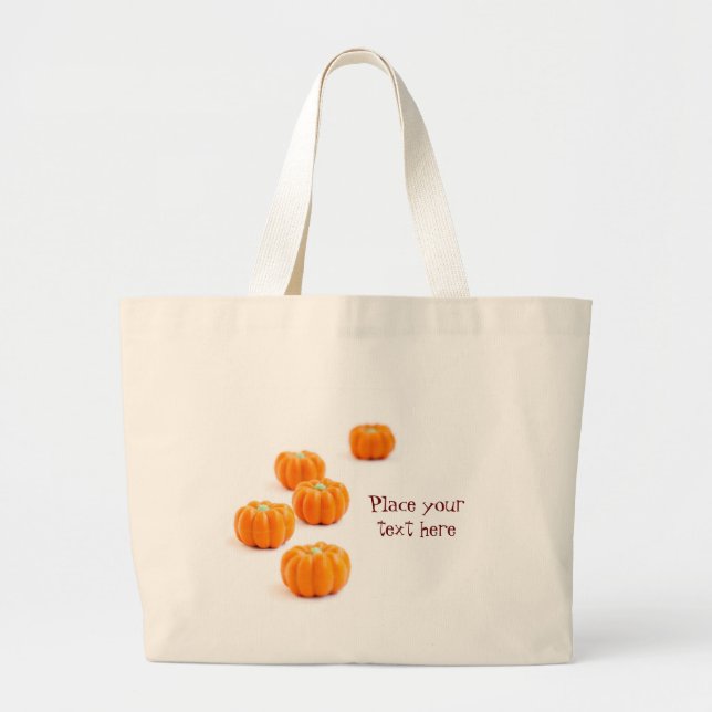 Halloween pumpkin candy large tote bag (Front)