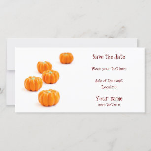 Halloween pumpkin candy save the date