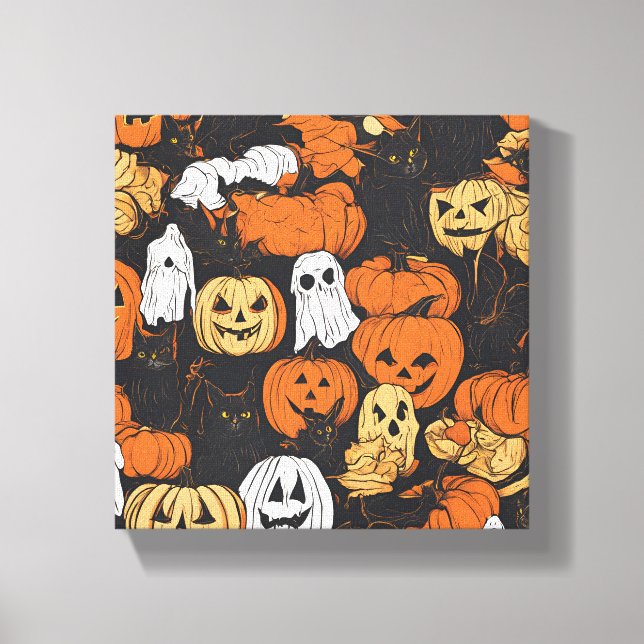 Halloween Pumpkin Canvas Print (Front)