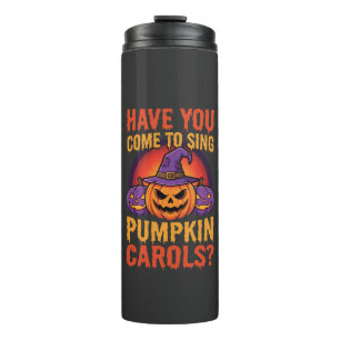 Halloween Pumpkin Carols Witch Hat Graphic Thermal Tumbler