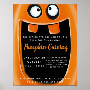 halloween pumpkin carving costume party disco poster