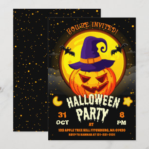 Halloween Pumpkin Carving Cute Spooktacular Kids Invitation