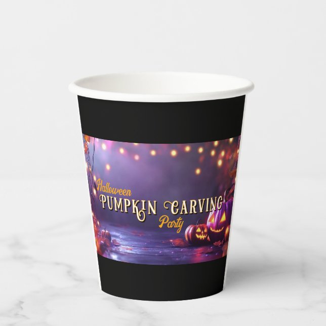 Halloween Pumpkin Carving Party Cup (Front)