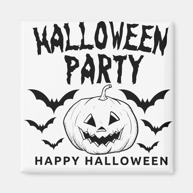 Halloween Pumpkin carving Party Fall Funny Magnet (Front)