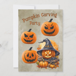 Halloween Pumpkin Carving Party invitation