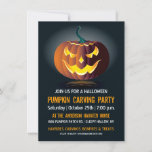 Halloween Pumpkin Carving Party Invitation<br><div class="desc">A glowing jack-o-lantern with a sinister smile invites you to a Halloween Pumpkin Carving Party. All of the text can be change by "customising it". Great for an adult or kids spooky Halloween Party or Birthday Party. Please check my store for more like this.</div>