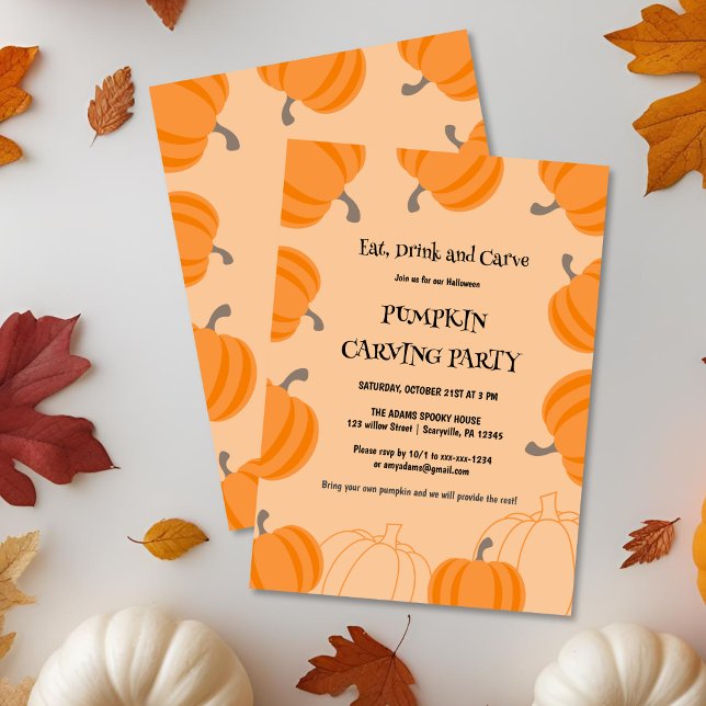 Halloween Pumpkin Carving Party Invitation (Creator Uploaded)