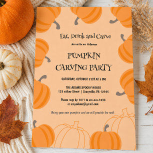 Halloween Pumpkin Carving Party Invitation