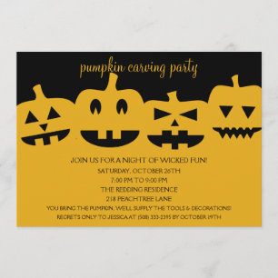 Halloween Pumpkin Carving Party Invitations