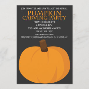 Halloween Pumpkin Carving Party Invitations