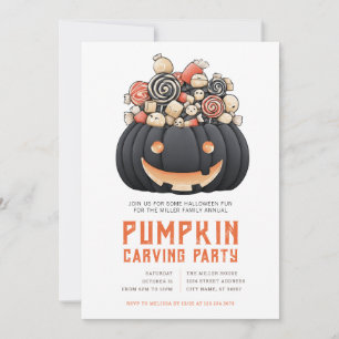 Halloween Pumpkin Carving Party Invitations