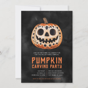 Halloween Pumpkin Carving Party Invitations