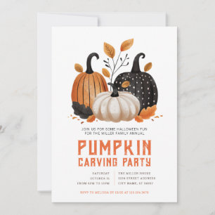 Halloween Pumpkin Carving Party Invitations