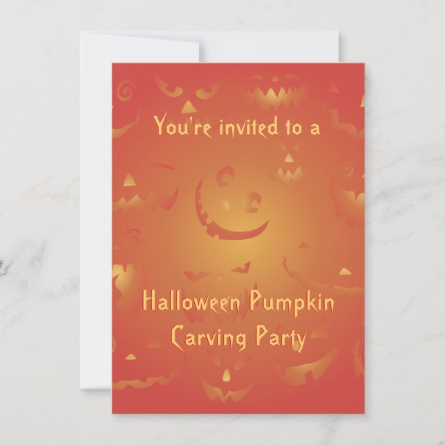 Halloween Pumpkin Carving Party Invitations (Front)