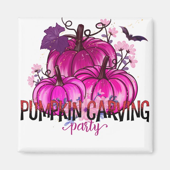 Halloween Pumpkin carving Party Magnet (Front)