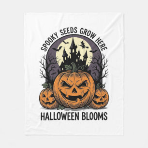 Halloween Pumpkin Castle Vintage Spooky Shirt_1 Fleece Blanket