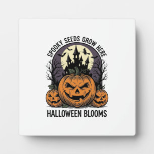 Halloween Pumpkin Castle Vintage Spooky Shirt_1 Plaque