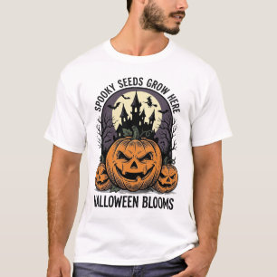 Halloween Pumpkin Castle Vintage Spooky Shirt_1 T-Shirt