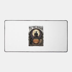 Halloween Pumpkin Cat Haunted Vintage Season Scene Desk Mat