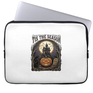 Halloween Pumpkin Cat Haunted Vintage Season Scene Laptop Sleeve