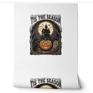 Halloween Pumpkin Cat Haunted Vintage Season Scene Wallpaper