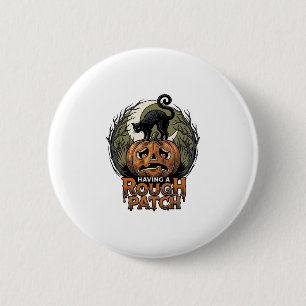 Halloween Pumpkin Cat Rough Patch Vintage Engravin 6 Cm Round Badge